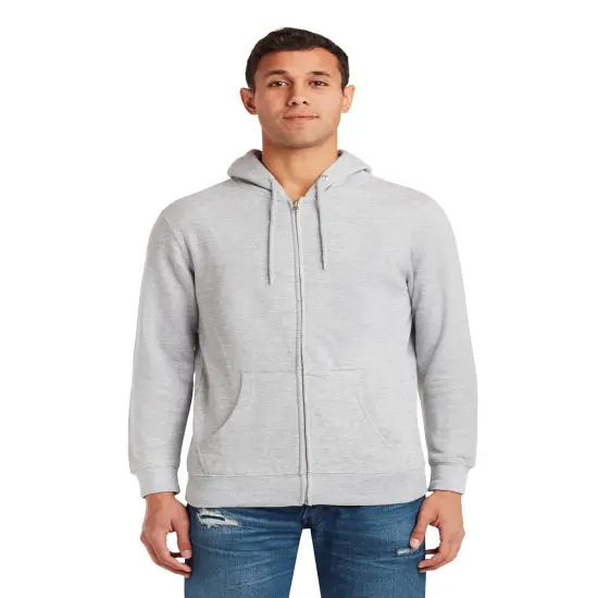 Lane Seven&reg; Unisex Premium Full-Zip Hooded Sweatshirt HEATHER GREY {1}