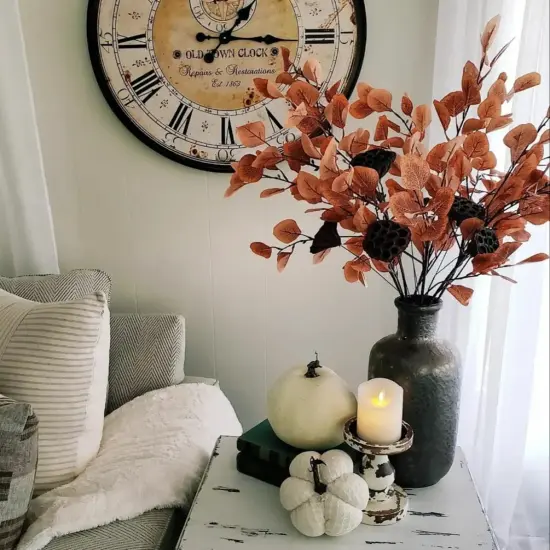 3pcs Fall Eucalyptus Stems, Artificial Eucalyptus Leaves Branches for Autumn Thanksgiving Fall Decor {4}