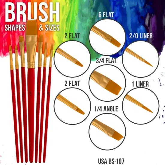 24 Color Permanent Acrylic Fabric Paint Set, 2oz, with 7 Brushes - Textile Paints for Clothes, Denim, Canvas, Upholstery & Furniture - Permanent Fabric Paints {5}