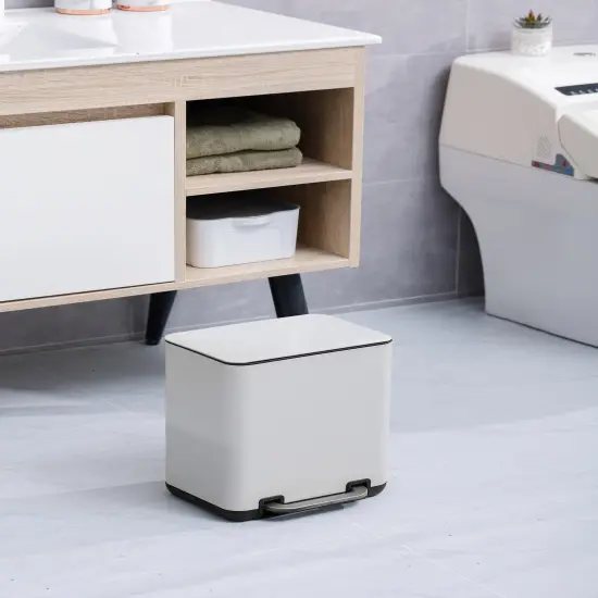 6 Liter(1.58 Gallon) Small Trash Can with Plastic Inner Buckets White {3}