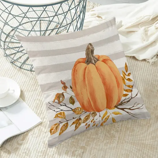 Set of 2 Fall Pillow Covers 18x18 Inch(Pumpkin) {4}