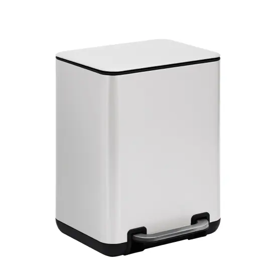 6 Liter(1.58 Gallon) Small Trash Can with Plastic Inner Buckets White {1}