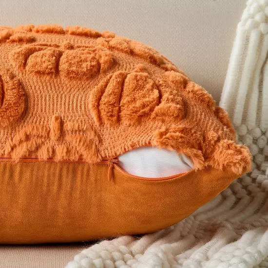 Set of 2 Fall Orange Pumpkin Throw Pillow Covers 20x20 {2}