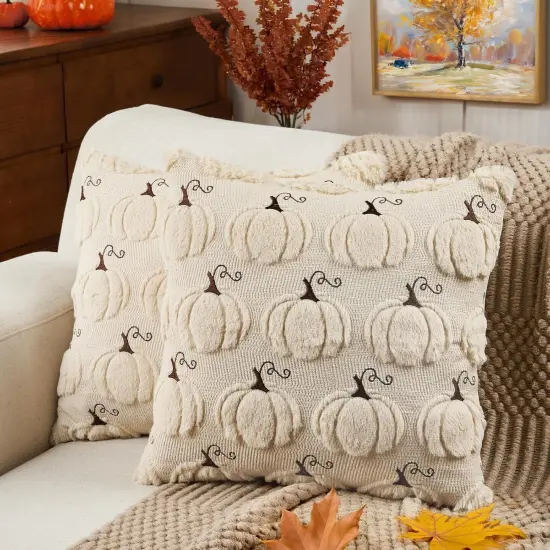 Set of 2 Fall Throw Pillow Covers 18x18inch {1}