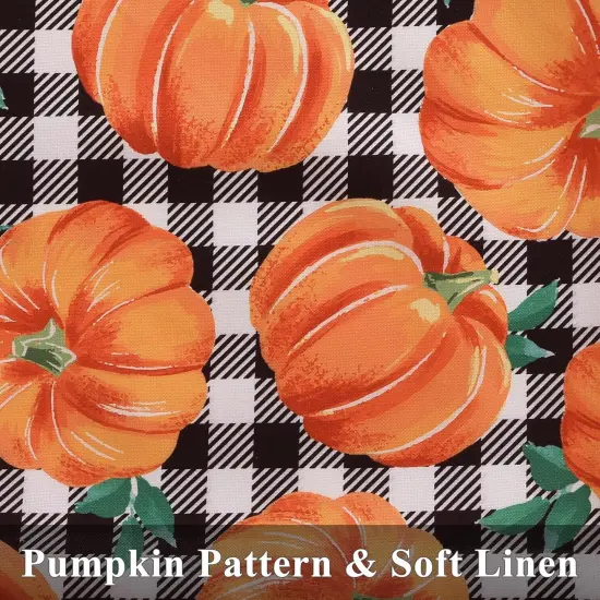 Set of 2 Fall Orange Pumpkin Decorative Throw Pillow Covers 20x20 {3}