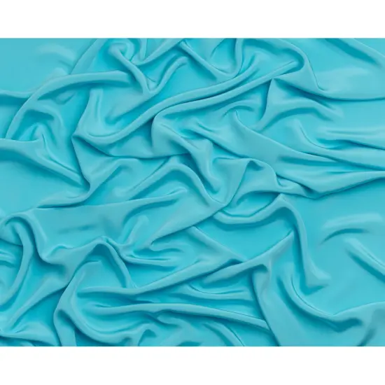 1 Yard Angel Blue Silk Crepe Fabric Premium Four Ply for Bridal and Fashion, 44 Inches Width {3}