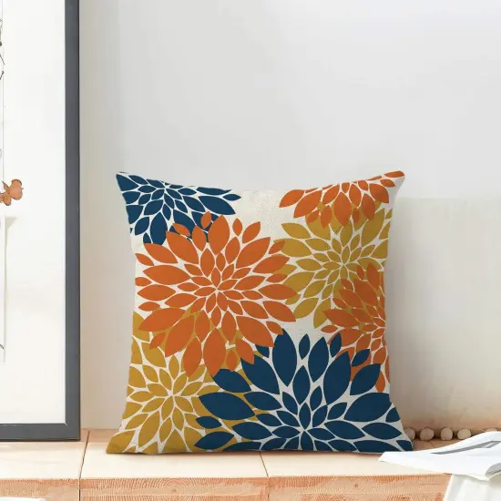 Set of 2 Fall Burnt Orange Outdoor Pillow Covers 20x20 Inch {3}