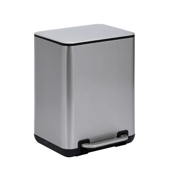 6 Liter(1.58 Gallon) Small Trash Can with Plastic Inner Buckets Silver {1}