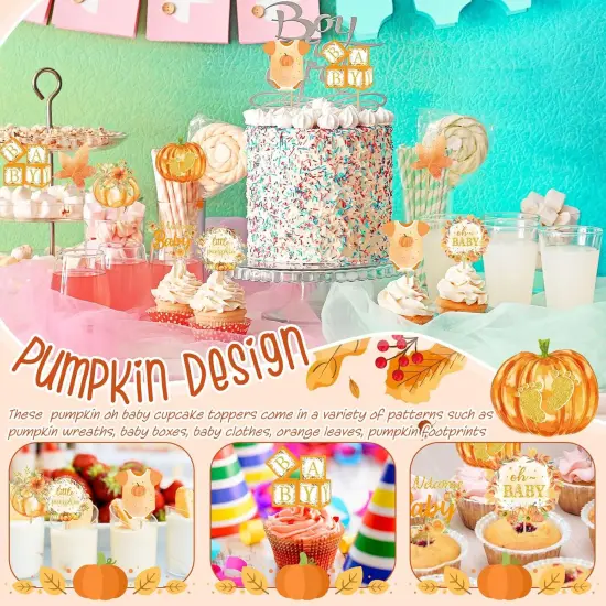 Oh Baby Cupcake Toppers Little Pumpkin Baby Shower {4}