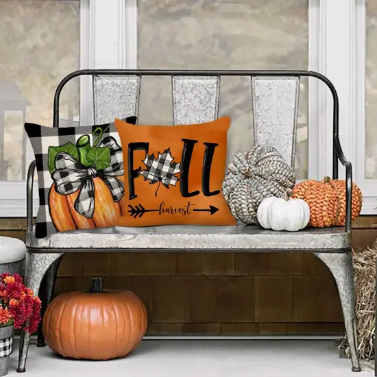 Set of 4 Fall Pillow Covers 20x20 {4}