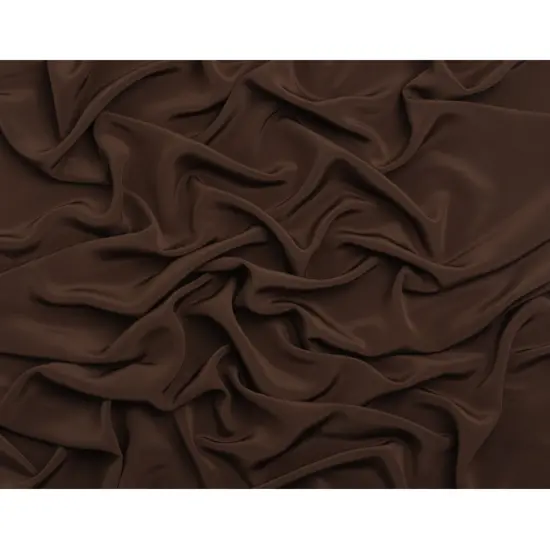 1 Yard Solid Dark Brown Silk Crepe Fabric Four Ply for High End Fashion, 44 Inches Width {3}
