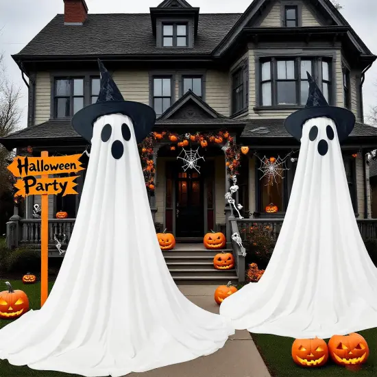 Spooky Halloween Ghost with Remote Control String Lights {6}