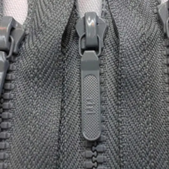 Grey Molded Plastic Zipper 4MM 5 Inches Closed Bottom {1}
