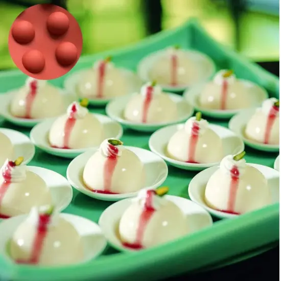 Mini 24-Cavity Semi Sphere Silicone Mold, Baking Mold for Making Chocolate, Cake, Jelly, Dome Mousse {2}