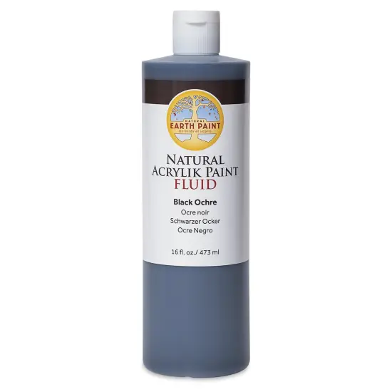Natural Earth Paint Natural Fluid Acrylik Paint - Black Ochre, 473 ml {1}