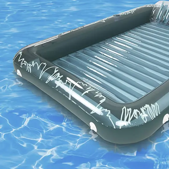 Inflatable Pool Float with Built in Pillow | CLear Green {2}