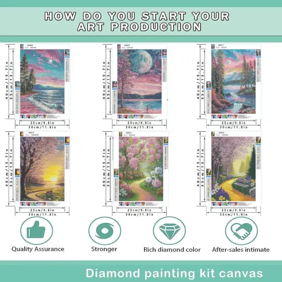 6PCS Diamond Art Kits for Adults Round Diamond Painting Dot Gem Art Painting Kit for Adults Beginners Women Suitable for Home Wall Art Decor 11.8x15.7 Inches {2}