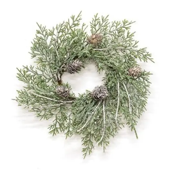 Durham Cedar Birch Pinecone Candle Ring 6.5" {1}