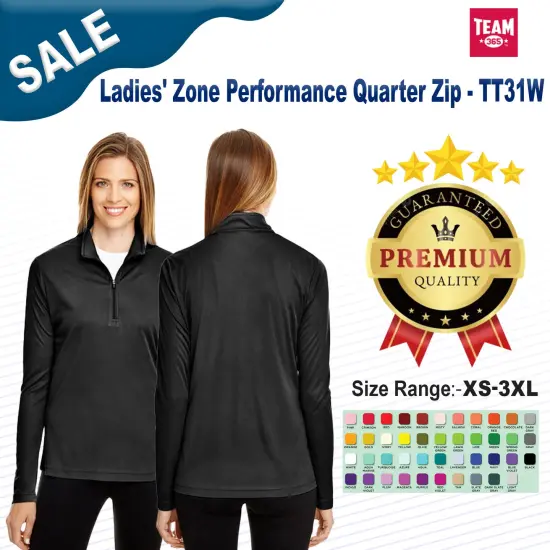 Team 365&reg; Ladies' Zone Performance Quarter-Zip WHITE {2}