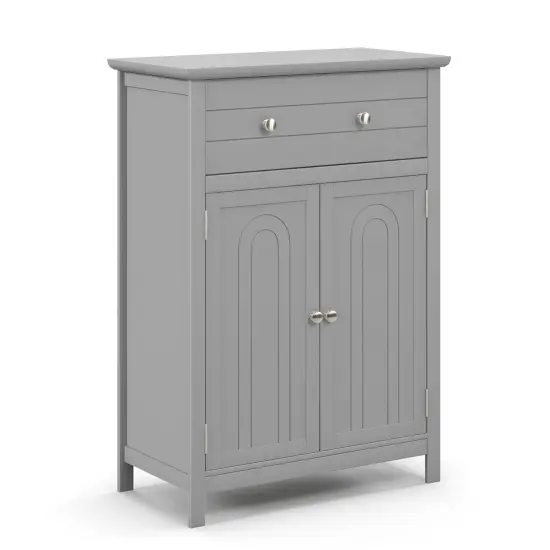 2-Door Freestanding Bathroom Cabinet with Drawer and Adjustable Shelf Grey {9}