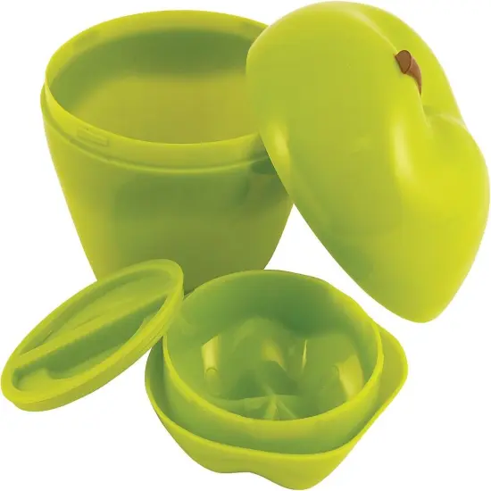 Hutzler Apple & Dip To-Go Lunch Snack Storage Container Green {5}