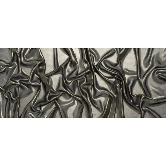 1 Yard Gold on Black Liquid Sheen Metallic Polyester Chiffon Sheer Fabric 60" Width {3}