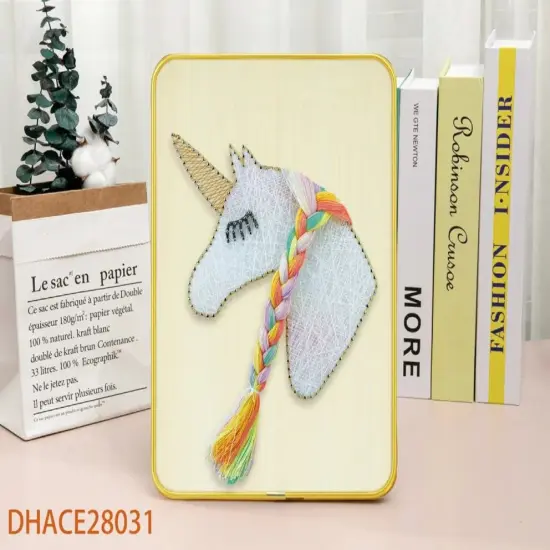Unicorn String Art Kit with Stand. Simple Decorative DIY String Art Craft Kit M1-3 DHACE28031 {1}