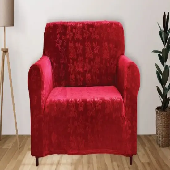 Floral Pattern Velvet Stretch Slipcover - Comes in 3 Sizes & 4 Colors! {1}