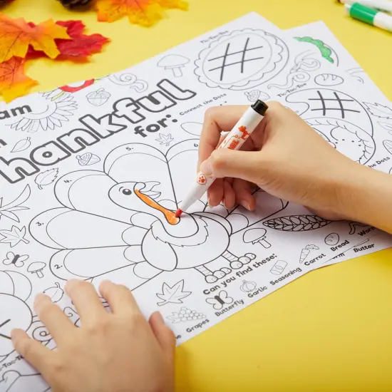 24 Pcs Thanksgiving Coloring Placemats {4}
