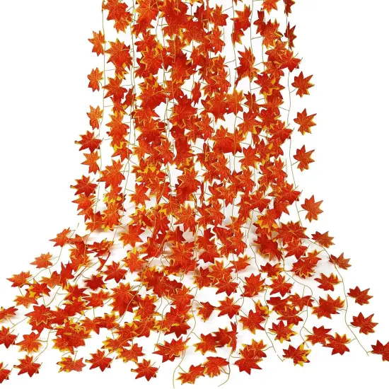 12 Pack 92Ft Fall Leaf Garland - Red {1}