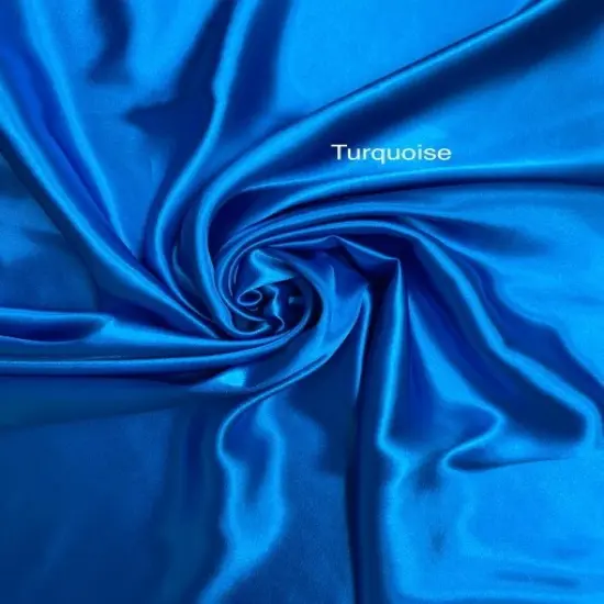 1 Yard Luxurious Crepe Satin Fabric Turquoise Soft Medium Drape For Dress Costumes 58" Width {1}