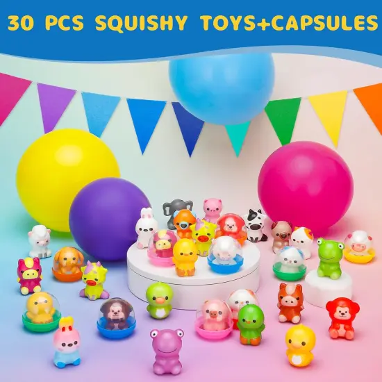30 Packs Squishy Animals with Capsules {2}