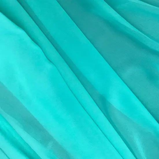 1 Yard Aqua Chiffon Fabric Lightweight Sheer Polyester Material for Draping, Costumes, 59/60 Inches Wide {2}
