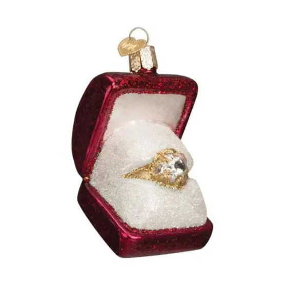Old World Christmas 3.0 Inch Ring In Box Tree Ornament , Love Romance Romantic Pink {1}
