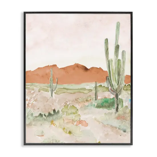 Stupell Industries Cactus Plants Dry Desert Scene Distant Cliffs Framed Giclee Design By Lanie Loreth {1}