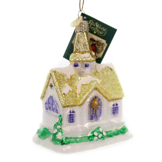 Old World Christmas 4.25 In Golden Cathedral Tree Ornament , Church Ornament White {2}