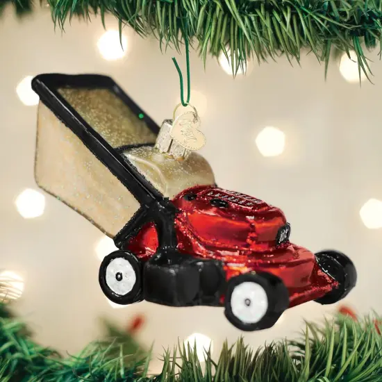 Old World Christmas 2.75 In Lawn Mower Christmas Tree Ornament , Lawn Care Cut Grass Red {3}