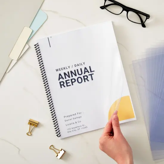 100 Pack Clear Presentation Covers for Binding, Letter Size 10 Mil Plastic Sheets for Reports, Presentations, Awards, Books (8.5 x 11 In) {2}