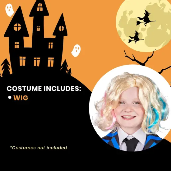 Gothic Girls Friend Blonde Child Costume Wig {7}