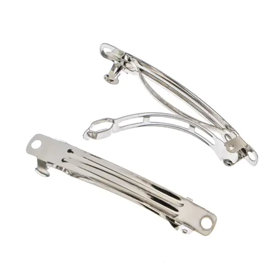 John Bead Must Have Findings 2.38" Silver Hair Barrettes, 2pcs {3}