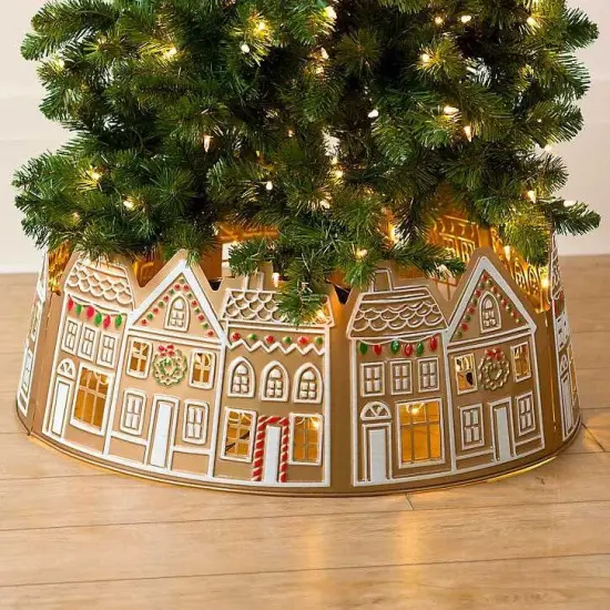 26" - Christmas Gingerbread Tree Collar With LED {1}