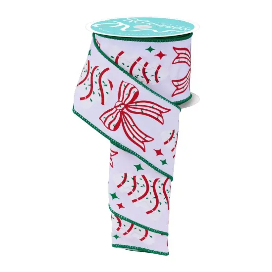 2.5" Candy Tree Bow Ribbon: White (10 Yards) {1}