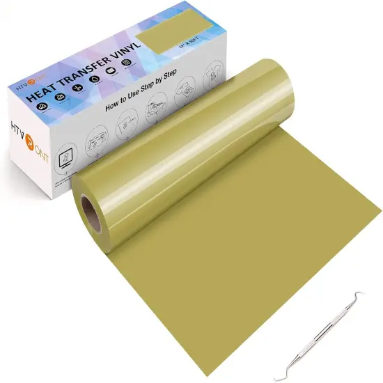 Gold Heat Transfer Vinyl HTV Roll - 12" x 50FT {1}