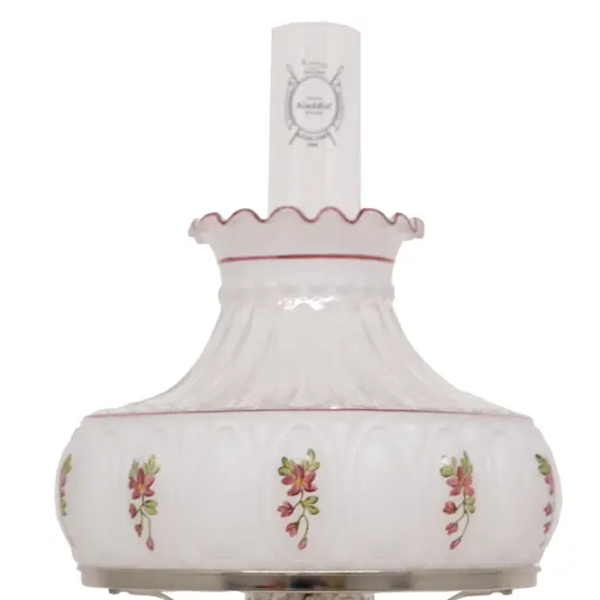 Aladdin Amethyst Lincoln Drape Table Oil Lamp with Rose Shade and Nickel Trim, Classic Vintage Design and Bright Illumination {6}