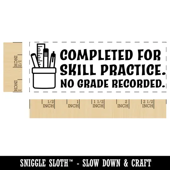 Completed for Skill Practice No Grade Recorded Teacher Student School Self-Inking Rubber Stamp Ink Stamper Purple {1}