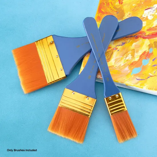 RSET-9352 | 3pc Golden Taklon Flat Large Area Brush Set {5}