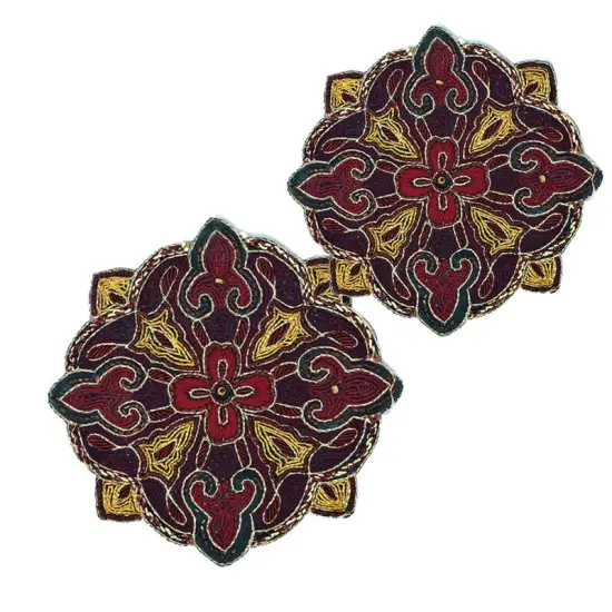 Embroidered Beaded Ornate Patch Emblem 8" beaded {4}