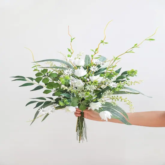 Artificial Greenery Spray Box Set(Pack of 50pcs) with 8 Kinds of DIY Wedding Bouquet Filler Table Centerpieces and Floral Arrangement (Spring Green) {2}