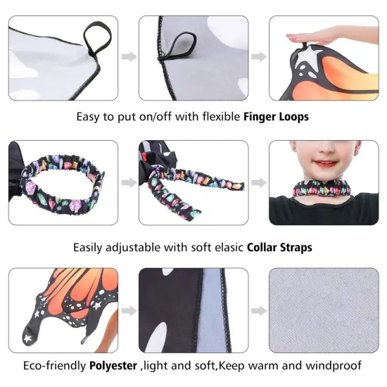 Magifire Butterfly Wings for Girls, Halloween Butterfly Wings, Kids Costume Butterfly Wings Orange {4}