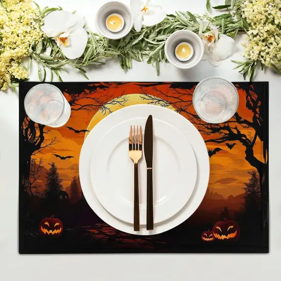 Halloween Witch Linen Placemats Set of 4 12x18(Halloween Witch) {2}